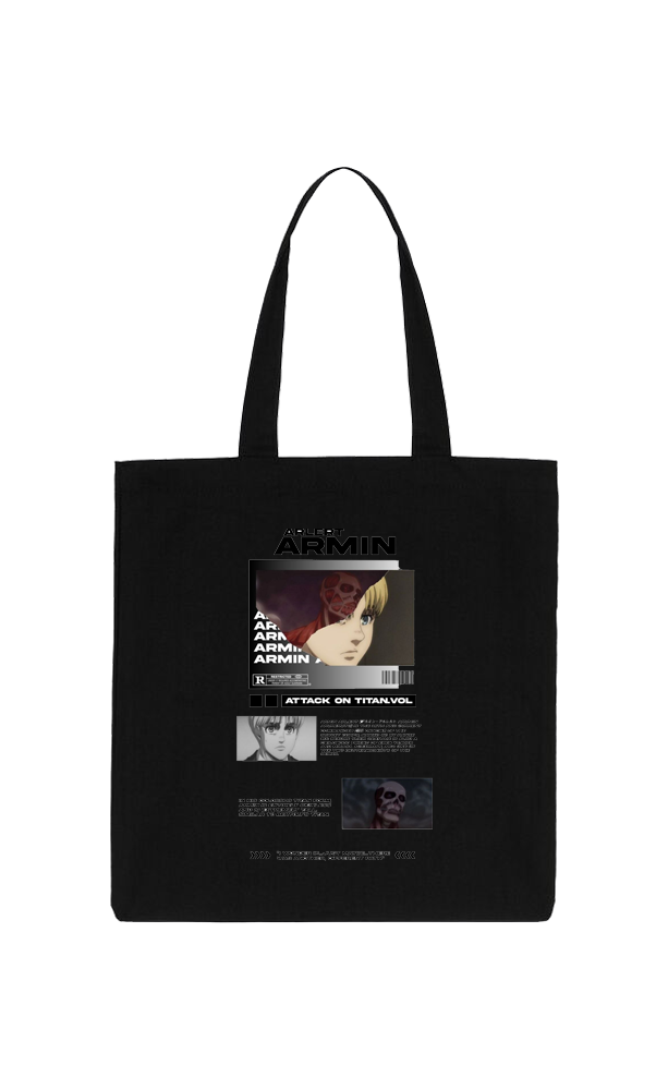 Anime Attack on titan shingeki no kyojin Aot Black tote bag 16