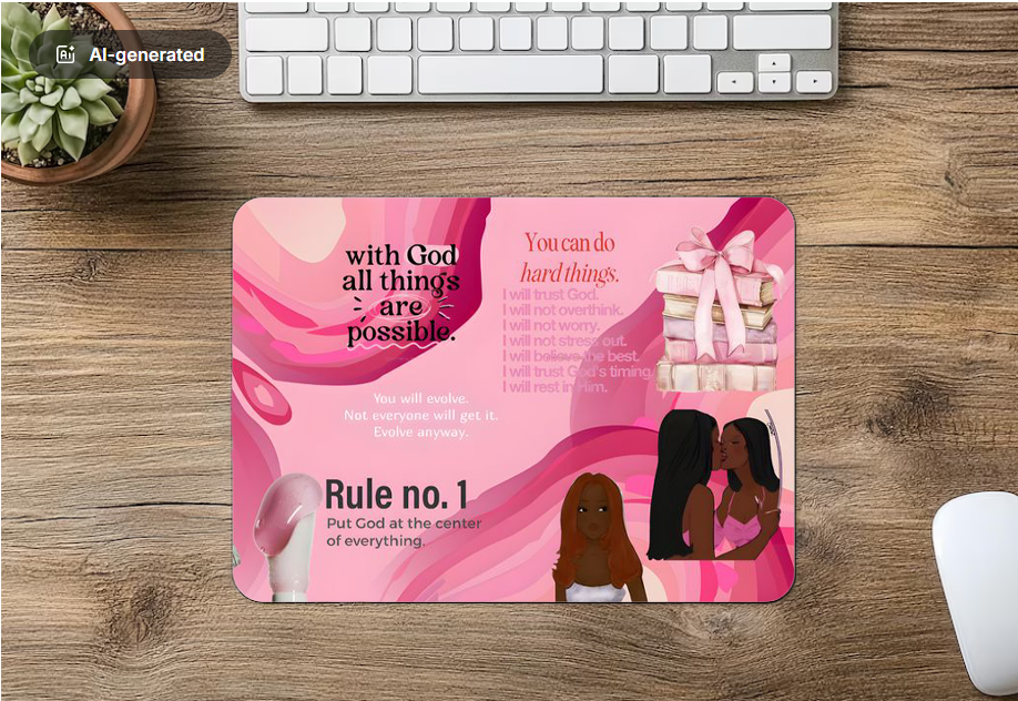 Mouse Pad with God all things are possible.