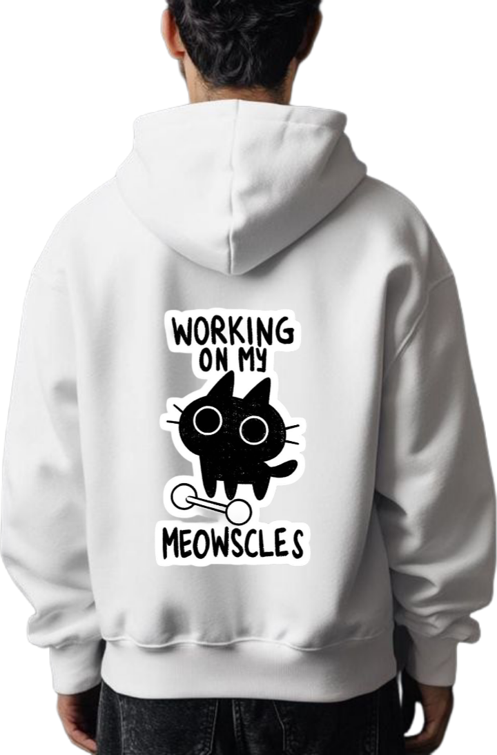 workout gym pilates Oversize Hoodie White Back 16