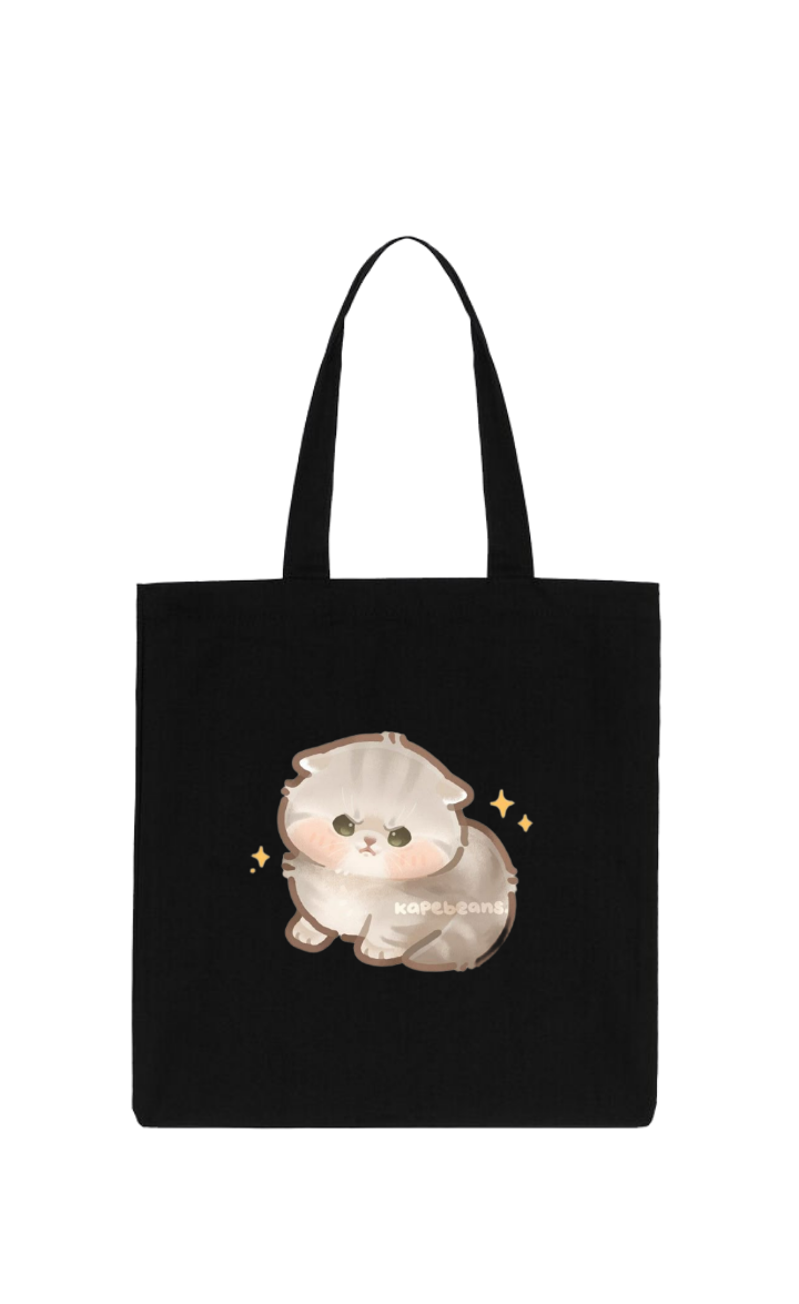 cat tote bag Black 16