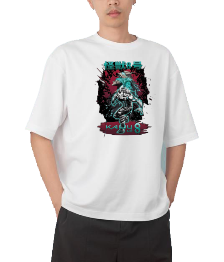 Kaiju No. 8 t- shirt Over Size White 16