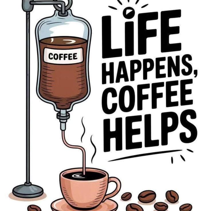Sticker coffee Life happens, coffee helps 16