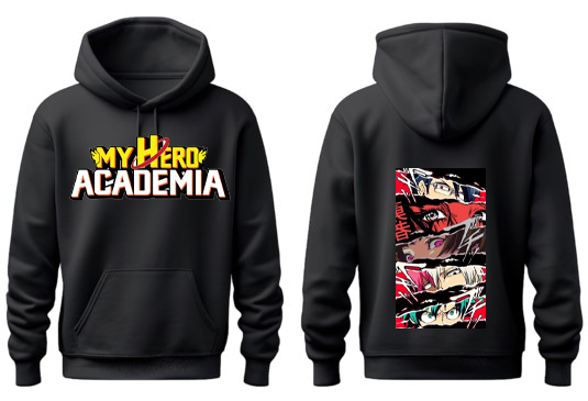 Boku no hero academy bnha One Size hoodie Black Back 16