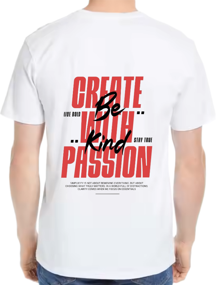 Create Bold Kind Passion t- shirt Over Size White Back 99