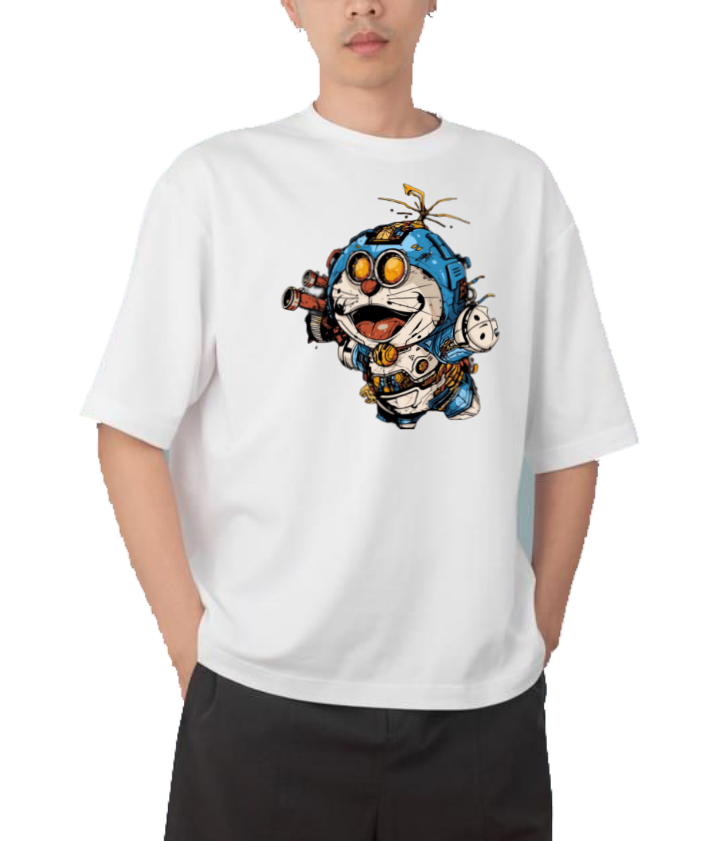 Doraemon t- shirt Over Size White 1