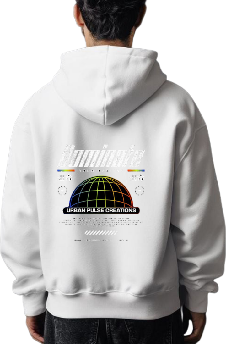 URBAN PULSE CREATIONS Over Size hoodie White Back 90