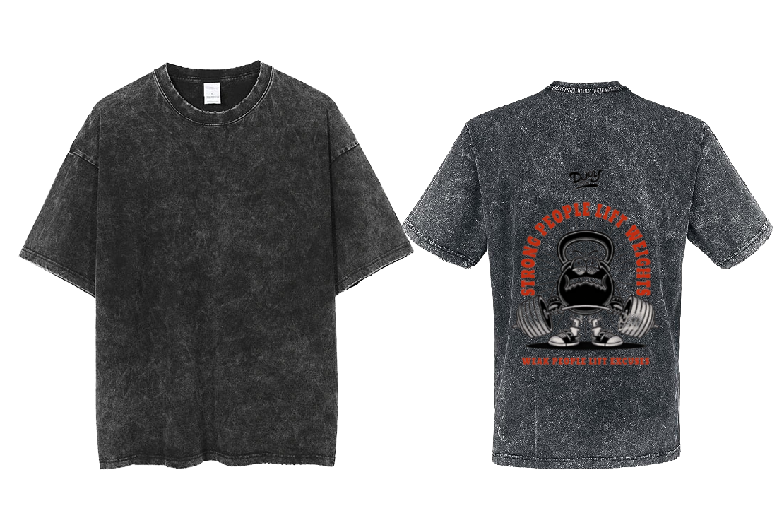 Kettlebell t- shirt One Size Washed Back 16