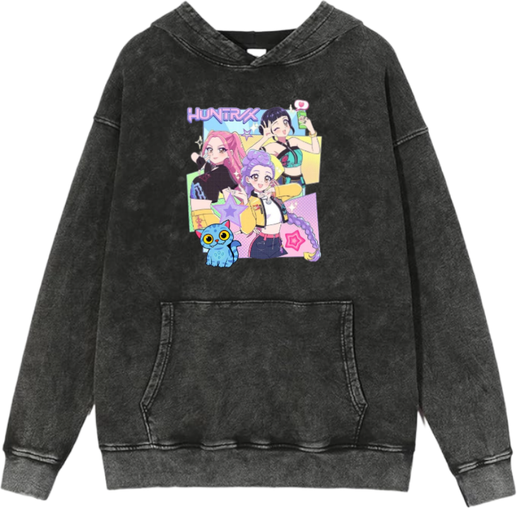 Hunterix kpop Oversize Hoodie Washed gray 16