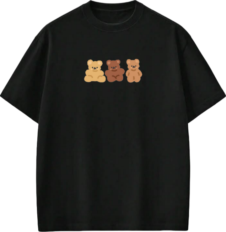 bear t- shirt Black 16