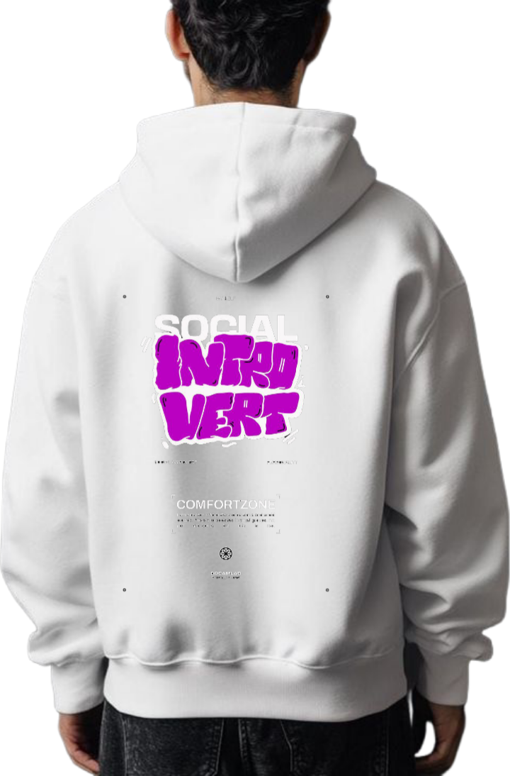 SOCIAL INTRO VERT Over Size hoodie White Back 46