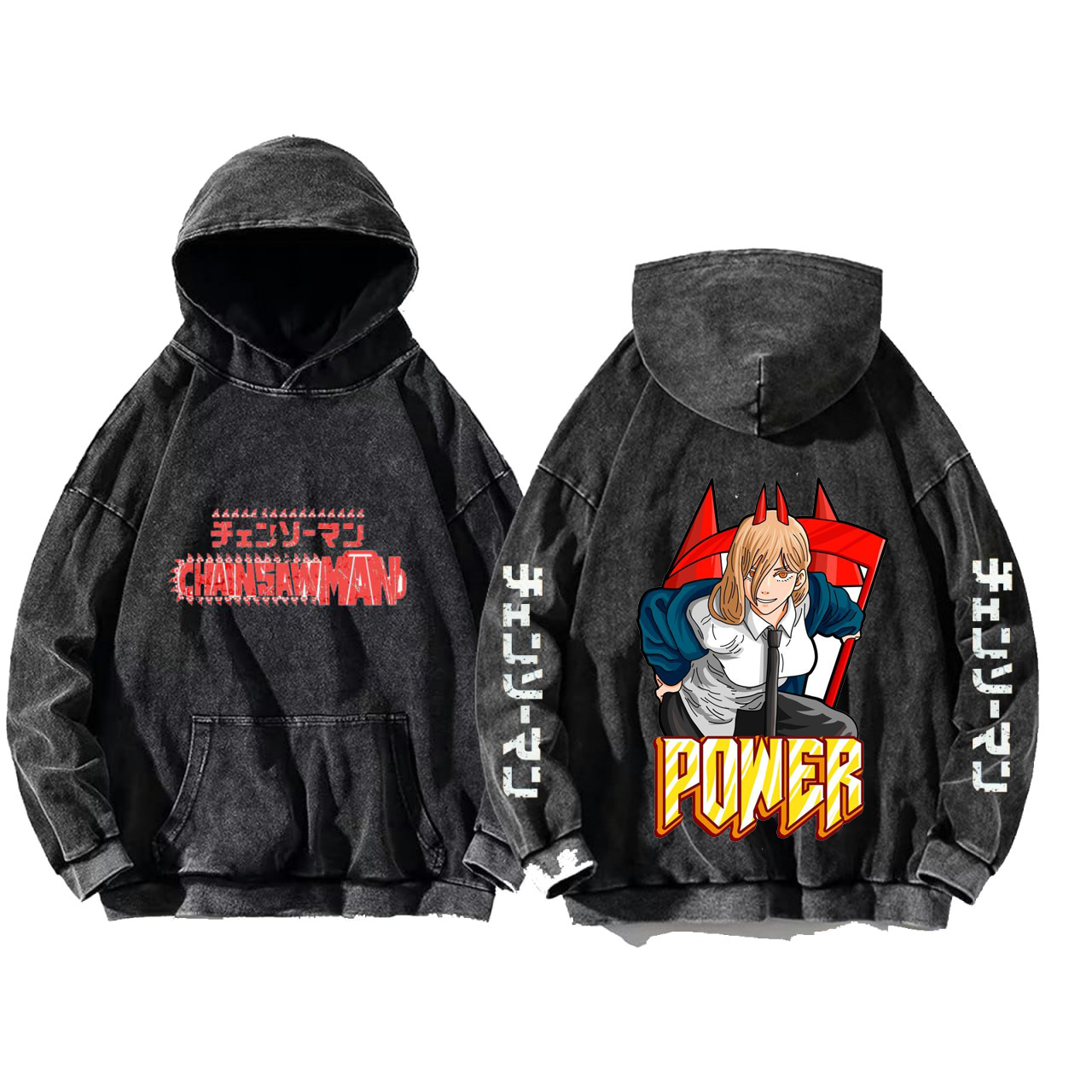 Chainsaw Man One Size hoodie Washed Back 16