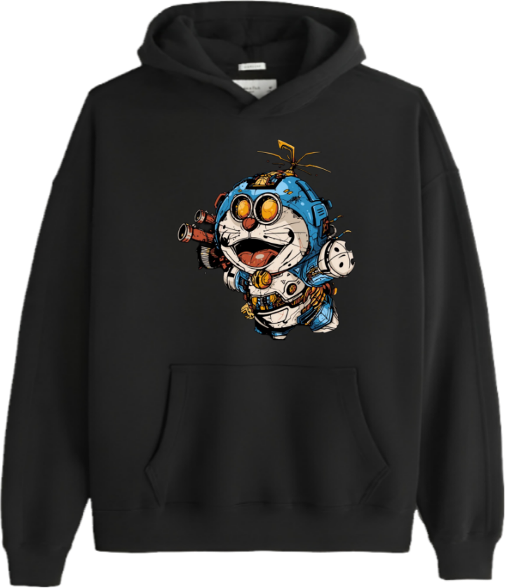 Doraemon Over Size hoodie Black 1
