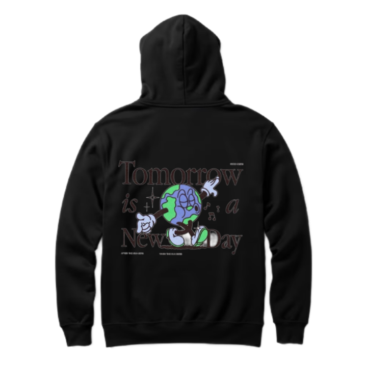Tomorrow is a New Day One Size hoodie Black Back 16