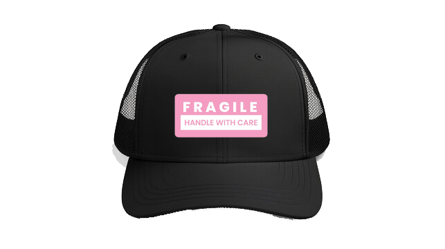 Baseball cap Black FRAGILE — HANDLE WITH CARE 220