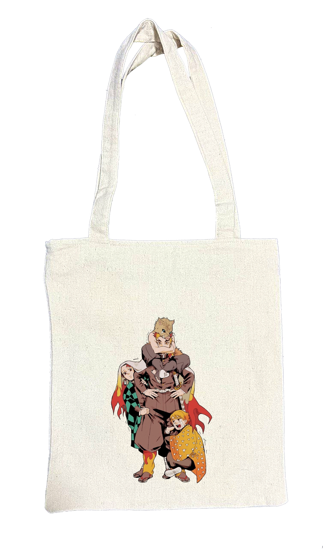 Anime Demon slayer nezuko tanjiro tote bag Beige 17
