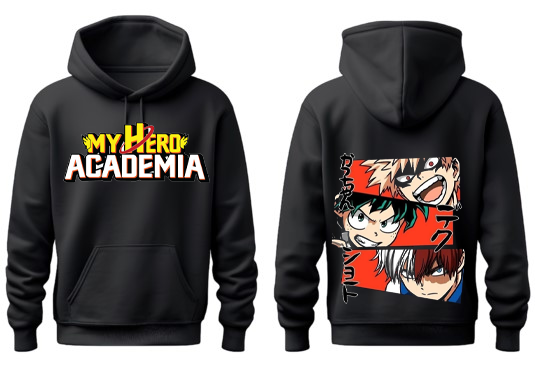 Boku no hero academy bnha One Size hoodie Black Back 17