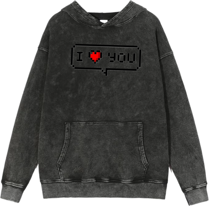 VaIentine coupIe Oversize Hoodie Washed gray 17