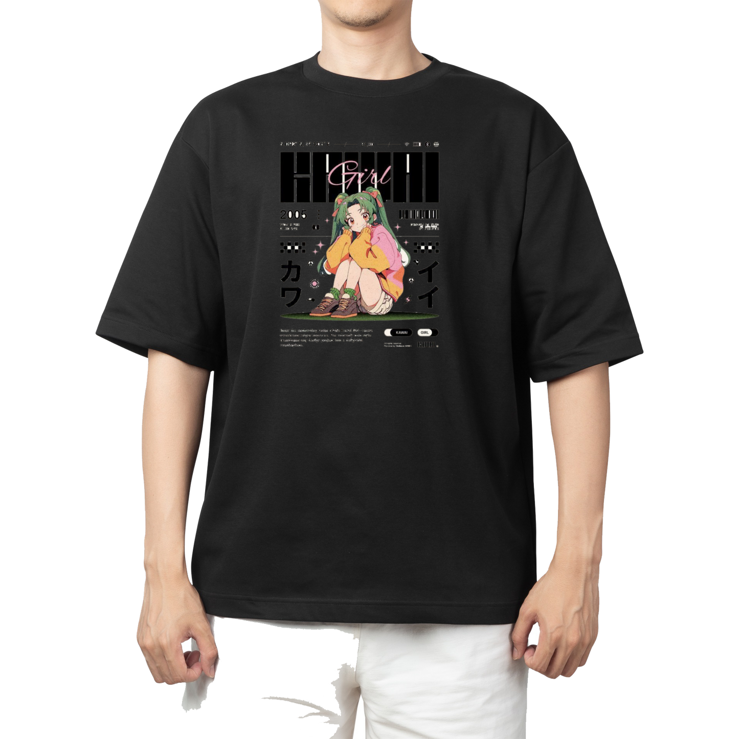 RANDOM ANIME GIRL t- shirt Black 18