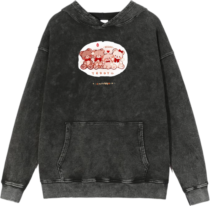 bear Oversize Hoodie Washed gray 16