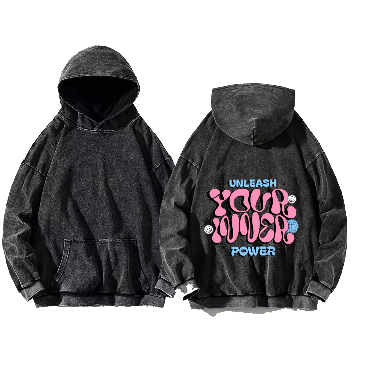 UNLEASH YOUP 8300 POWER One Size hoodie Washed Back 17