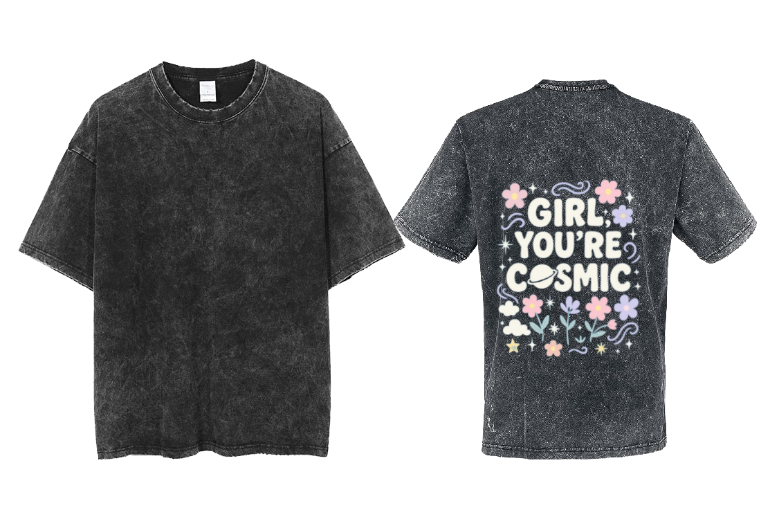 GIRL YOU'RE COSMIC t- shirt One Size Washed Back 17