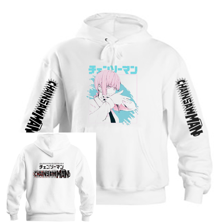 Chainsaw Man One Size hoodie White Back 10