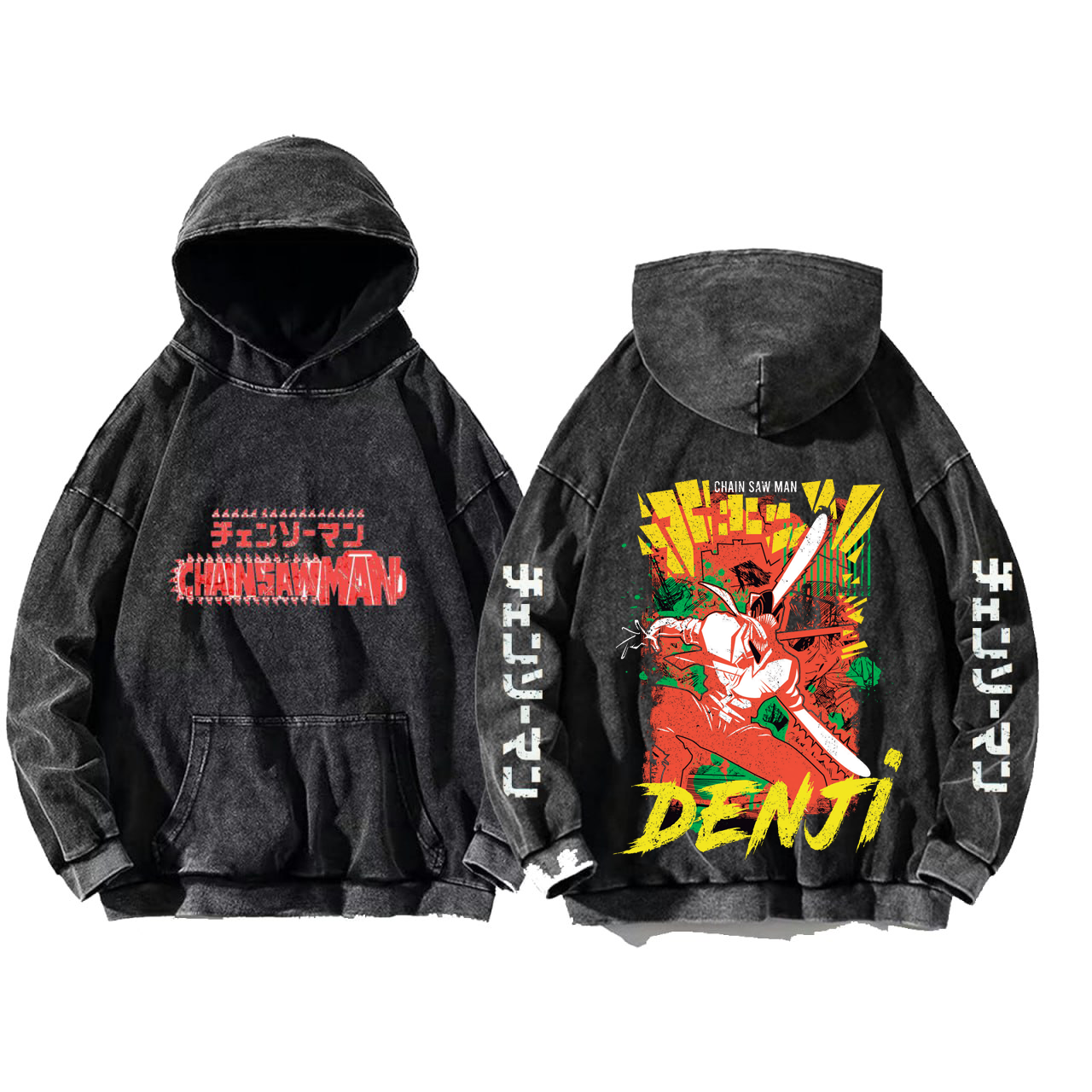 Chainsaw Man One Size hoodie Washed Back 18