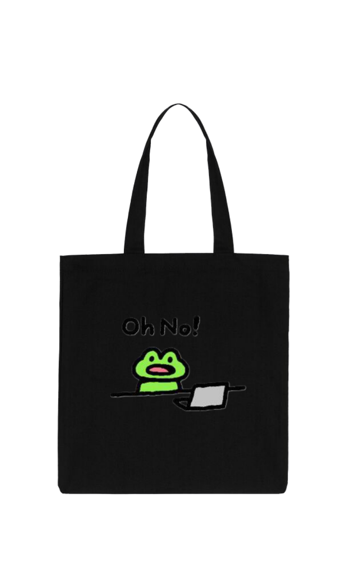 Frog tote bag Black 17