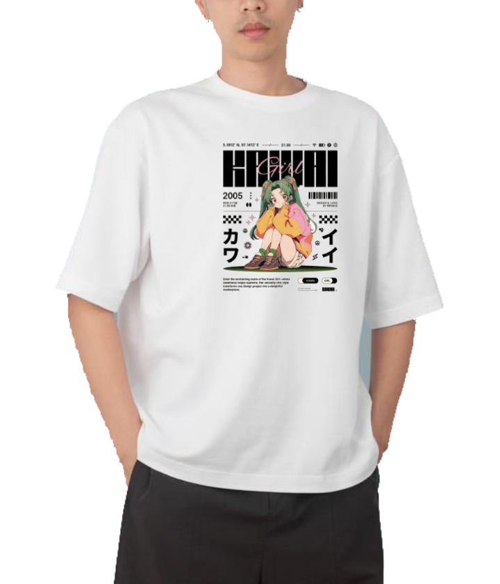 RANDOM ANIME GIRL t- shirt White 17