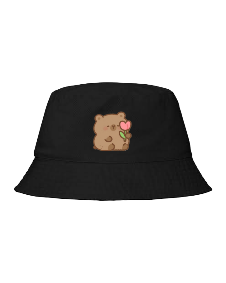 bear Bucket hat Fishman hat cap Black 16