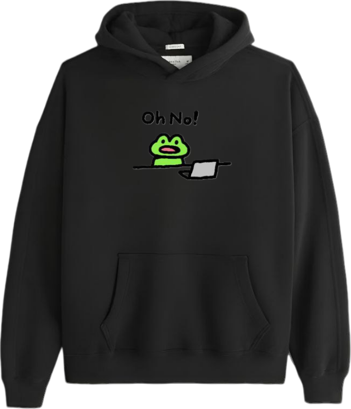 Frog Oversize Hoodie Black 17