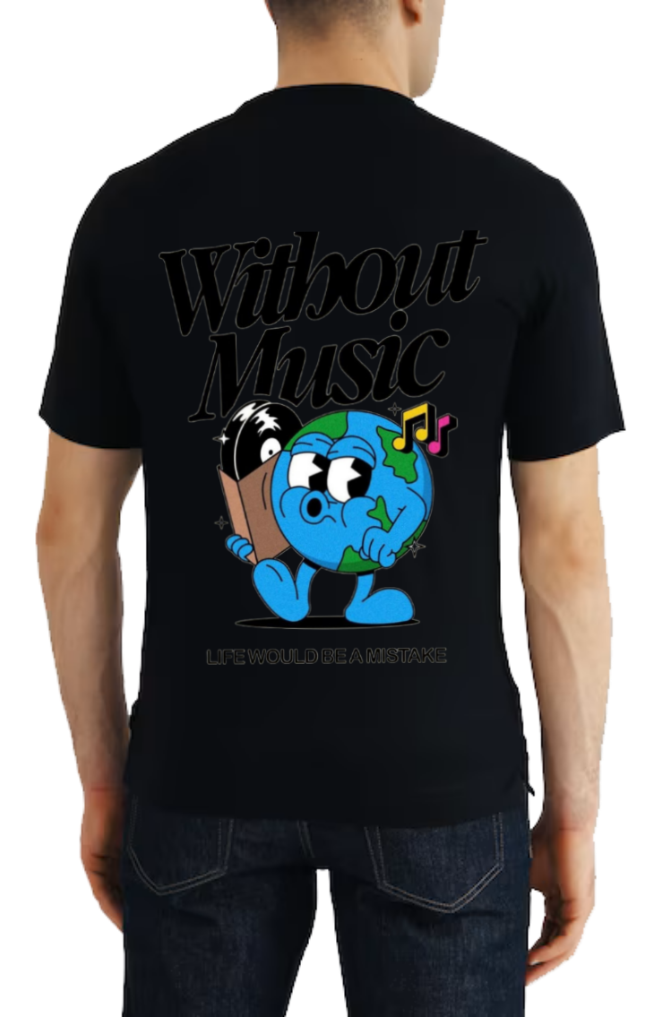 Without Music t- shirt One Size Black back 17