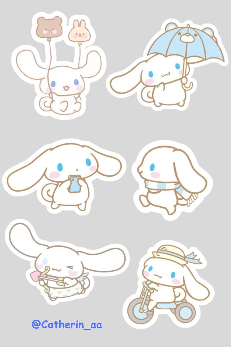 Cute Cinnamoroll Stickers Pack - Kawaii Sanrio Puppy, Blue Aesthetic, Cartoon Decals for Water Bottles, Laptops, Journals, Scrapbook, and Phone
