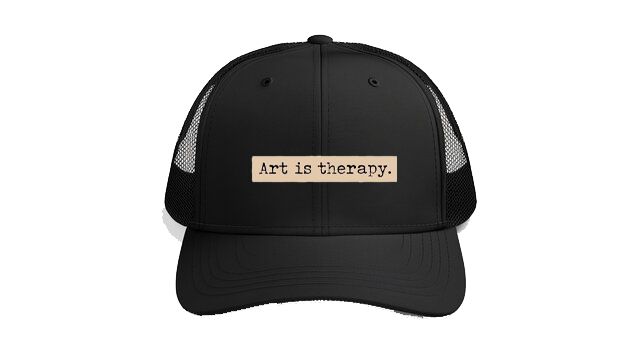 Baseball cap Black Art is therapy. 235