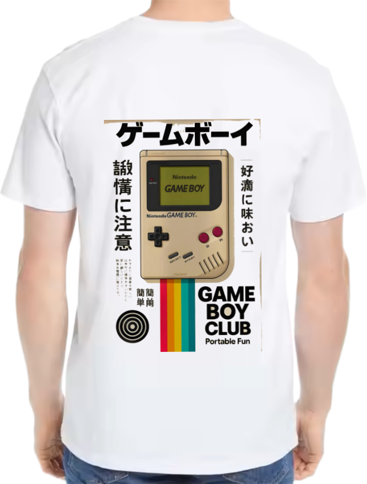GAME BOY CLUB t- shirt Over Size White Back 18