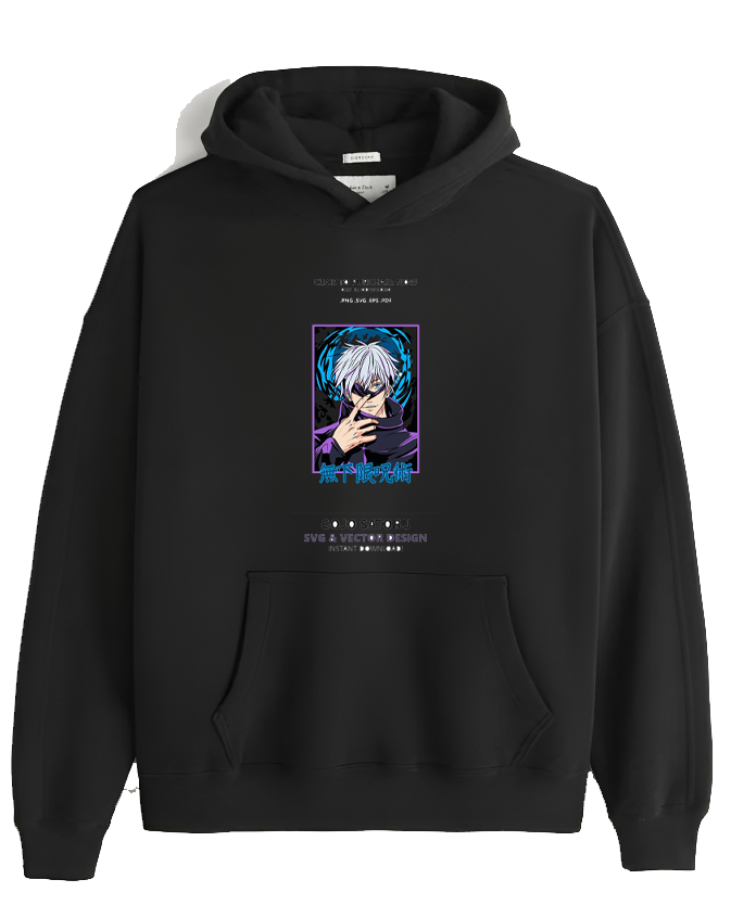jujutsu kaisen GOJO Oversize Hoodie Black 18