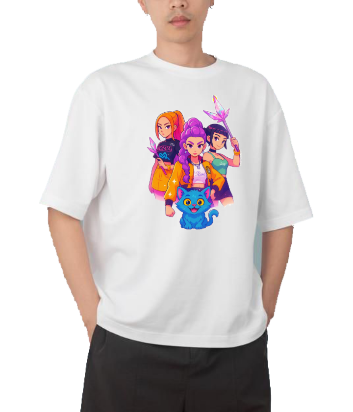Hunterix kpop Oversize t- shirt White 18