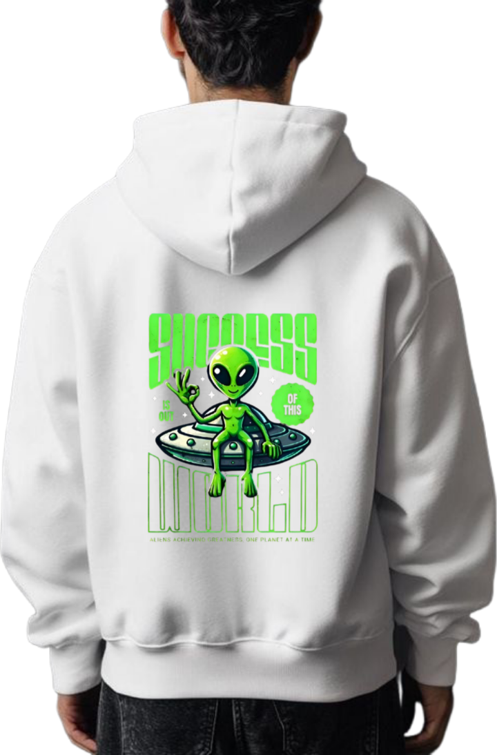aliens Oversize Hoodie Back White 18