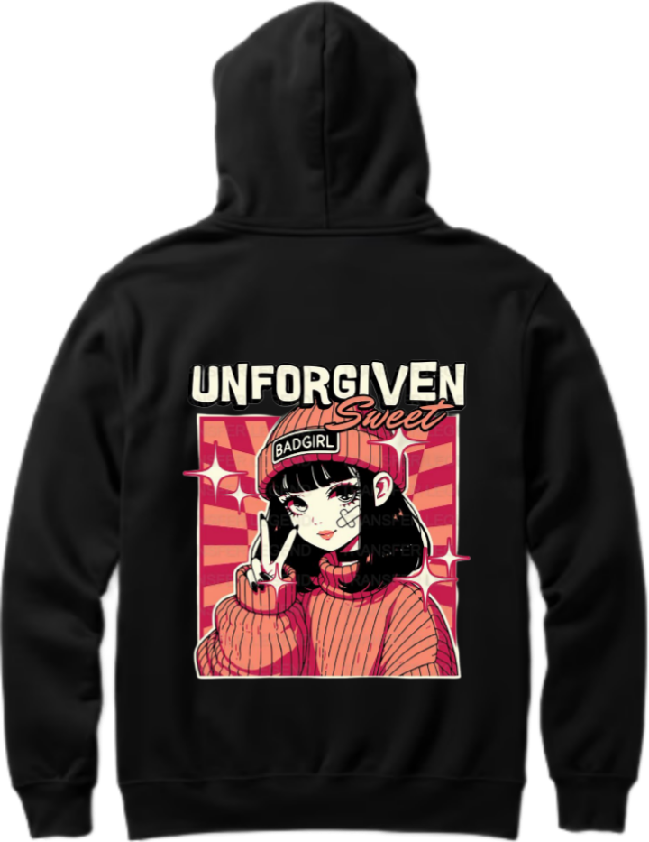 UNFORGIVEN Over Size hoodie Black Back 38