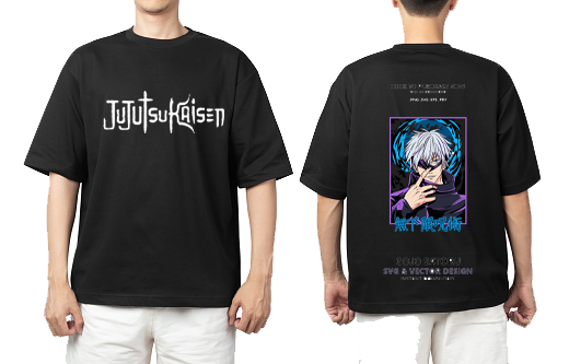 tjujutsu kaisen GOJO Oversize t- shirt Black Back 18