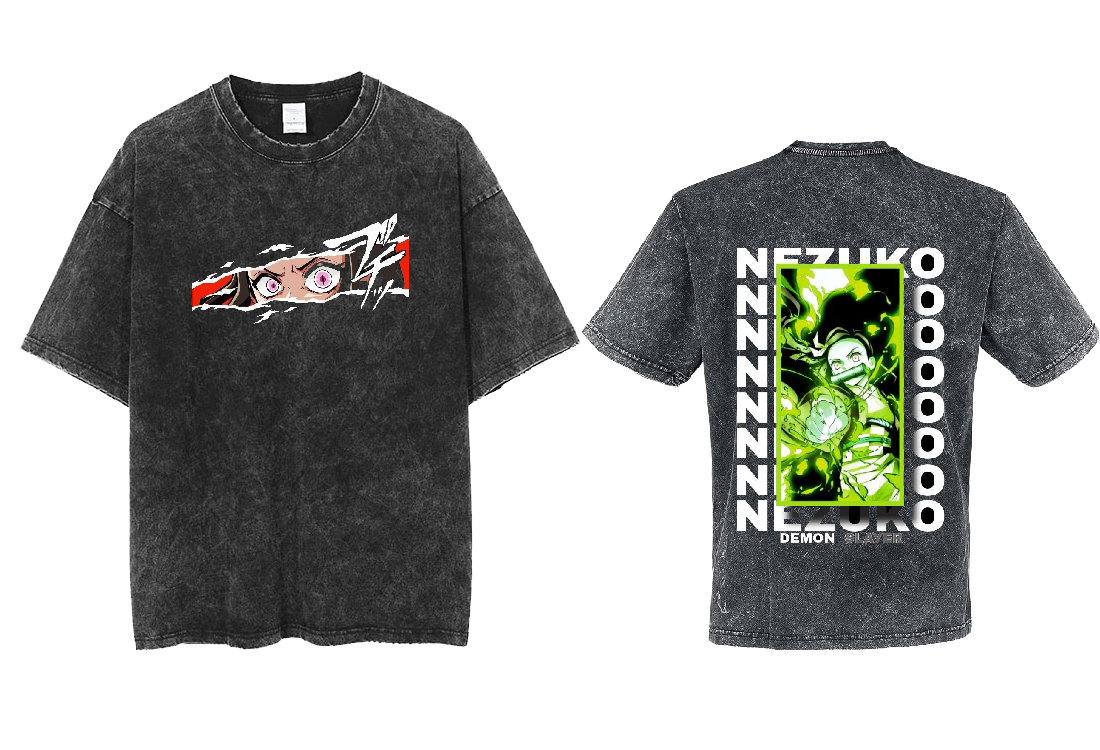 Anime Demon slayer nezuko tanjiro One Size t- shirt Washed 18