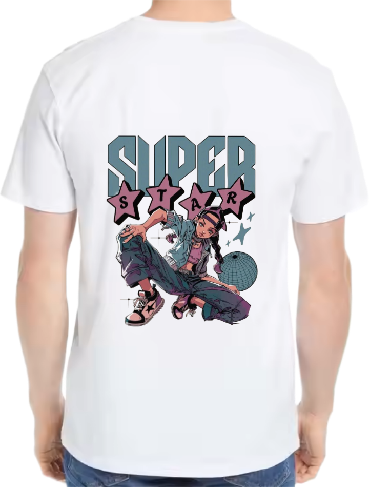 SUPER t- shirt Over Size White Back 101