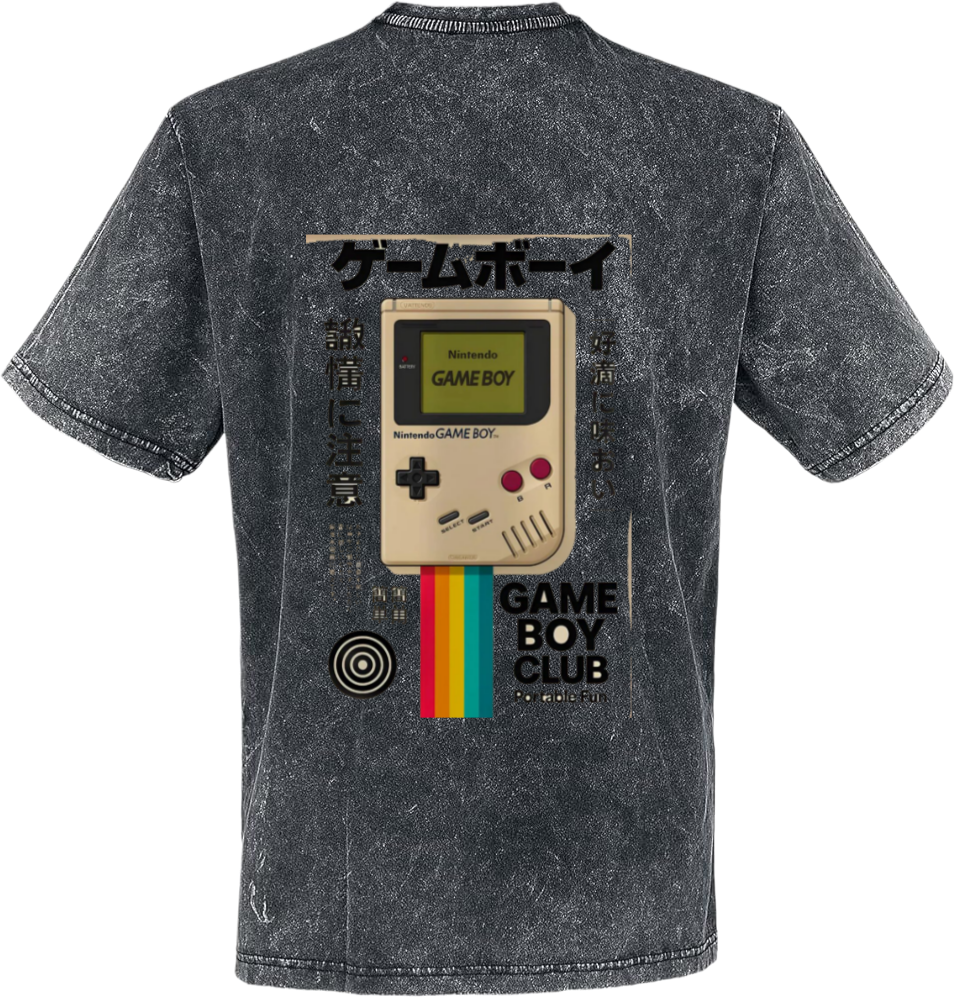 Game Boy Club t- shirt Over Size Washed Back 18