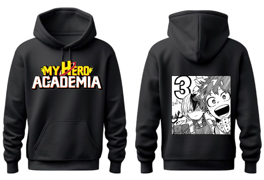 Boku no hero academy bnha One Size hoodie Black Back 18