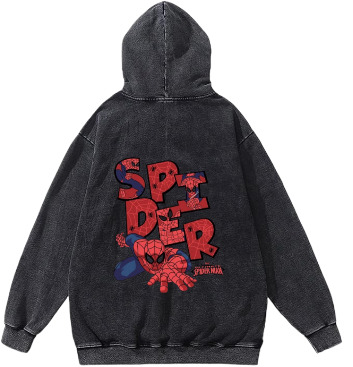 Spiderman One Size hoodie Washed Back 18