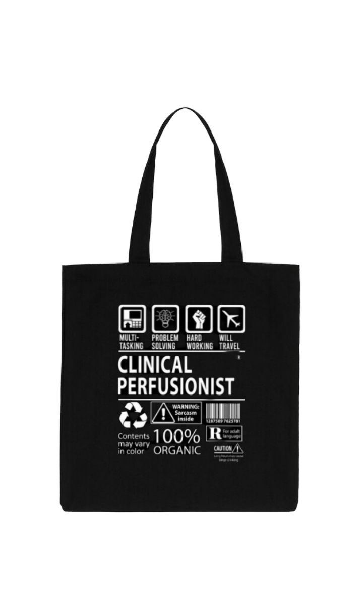 CLINICAL PERFUSIONIST Back text tote bag Black 133