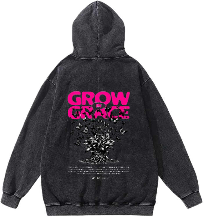 GROW Over Size hoodie Washed Back 38