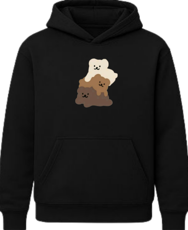 bear Oversize Hoodie Black 18