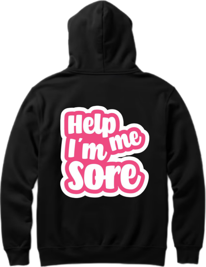 workout gym pilates Oversize Hoodie Black Back 19