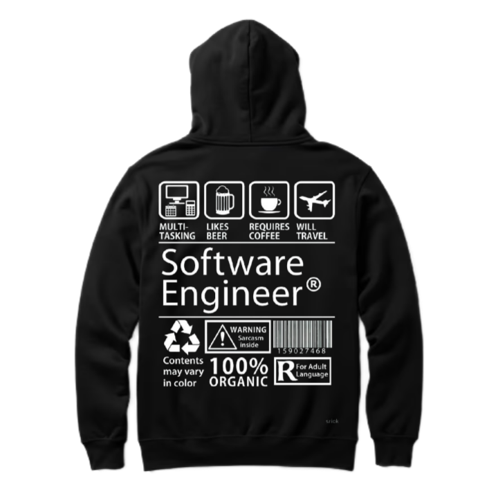 Software Engineer Back text oversize hoodie back 19